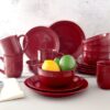 Chiara 16-Piece Stoneware Gray Dinnerware Set