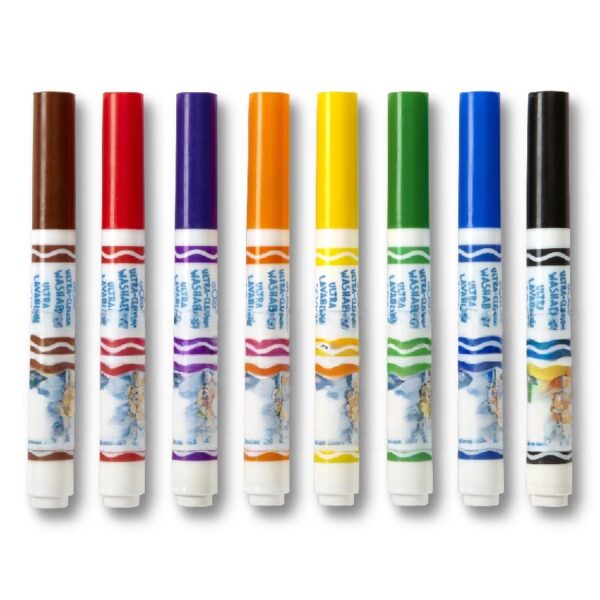 Crayola Ultra-Clean Markers, Conical Tip, Classic Colors, 8 Count | Bundle of 5 Boxes
