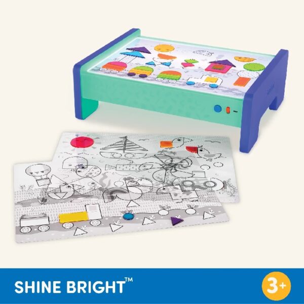 Battat Shine Bright Plastic Lightbox 60 Shapes 3 Transparency Sheets, Toddler and Preschool Toys
