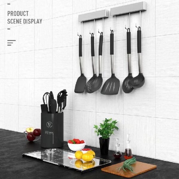 Silicone Cooking Utensils Set - Heat Resistant Stainless Steel Kitchen Utensils, Baking Tools Kitchen Gadgets,Turner, Tongs,Spatula,Spoon,Brush,Whisk,Non-Stick, Dishwasher Safe,BPA FREE (Khaki)