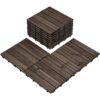 12'' x 12'' Fir Wood Flooring Tiles 11sq ft Coverage Area, 11 Pieces, Brown