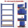 5-Tier Metal Boltless & Adjustable Storage Rack, Blue