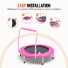 36-Inch Children's Trampoline, Indoor and Outdoor 3FT Compact Trampoline, Collapsible Trampoline with Support Bar, Bouncing Trampoline for Youngsters, Ideal 3+ Year Old Kids' Birthday Present