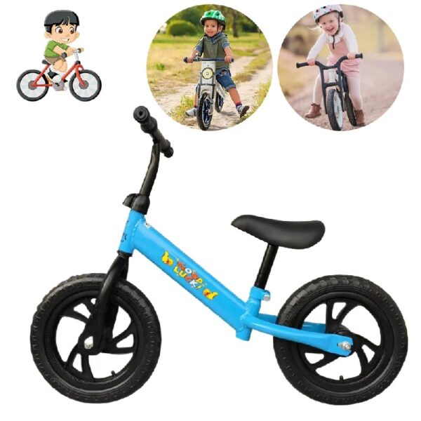 Kids Balance Bike 12'' Wheel Toddler Training Bicycle Safe No Pedal Bike Funny and Lightweight for 2-6 Boys Girls, Blue