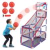 Kids Arcade Basketball Game, Indoor/Outdoor Basketball Hoop With 4 Balls, Basketball Game Toys Gifts for Boys and Girls (Blue)