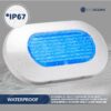 Oblong LED Courtesy Light, Boat Accent Lights, Marine Light for Boat Interior, Deck, Cockpit, Blue LED, IP67 Waterproof, 12V, for Pontoon, Fishing Boat, Yacht, RVs - 2-Pack- FO4138-M2