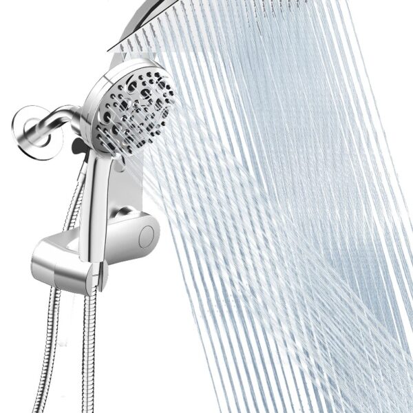 High Pressure Rainfall Shower Head 10 Spray Handheld Showerhead Combo, 360° Degree Rotating Extension Arm, New
