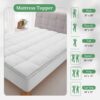 Extra Thick Queen Mattress Topper, Cooling Mattress Pad Cover, Mattress Protector with 8-21 Inch Deep Pocket,White