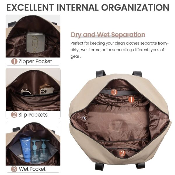 Travel Duffel Bag for Women, Large Weekender Overnight Bag, Carry-on Gym Bag with Separate Shoes Compartment, Mom Hospital Bags for Labor and Delivery with 2 Packing Cubes