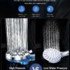 Handheld Showerhead w/ Magnetic Docking Brackets,High Pressure 10 Spray Modes Shower Head,New