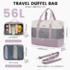 Travel Duffel Bag for Women, Large Weekender Overnight Bag, Carry-on Gym Bag with Separate Shoes Compartment, Mom Hospital Bags for Labor and Delivery with 2 Packing Cubes