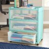 3 Drawer Wide Storage Cart, Gray