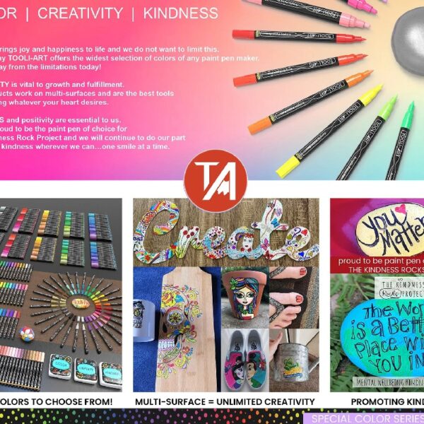Tooli-Art Pastel Acrylic Paint Pens Multicolor Special Color Series Marker Set with 0.7mm Extra Fine Tip Set of 24