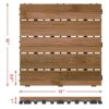 12'' x 12'' Fir Wood Flooring Tiles 11sq ft Coverage Area, 11 Pieces, Brown