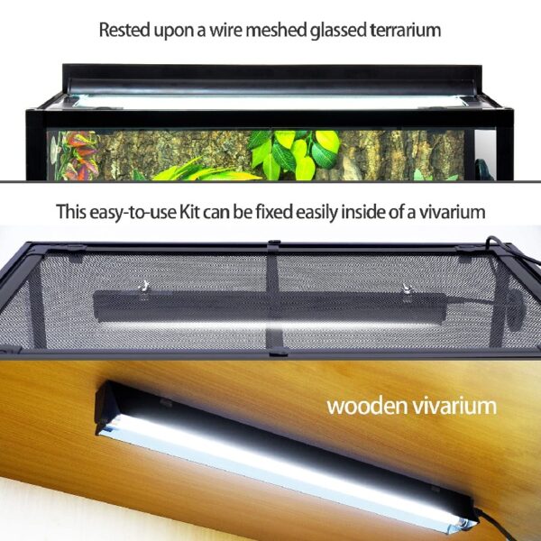 ECOSUB 24W T5 HO UVB Reptile Terrarium Habitat Lighting Kit, Black, 1 Count