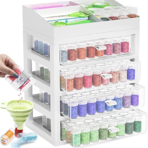 ARTDOT Diamond Art Beads Storage Organizer Box for Diamond Painting Drill 96 Jars