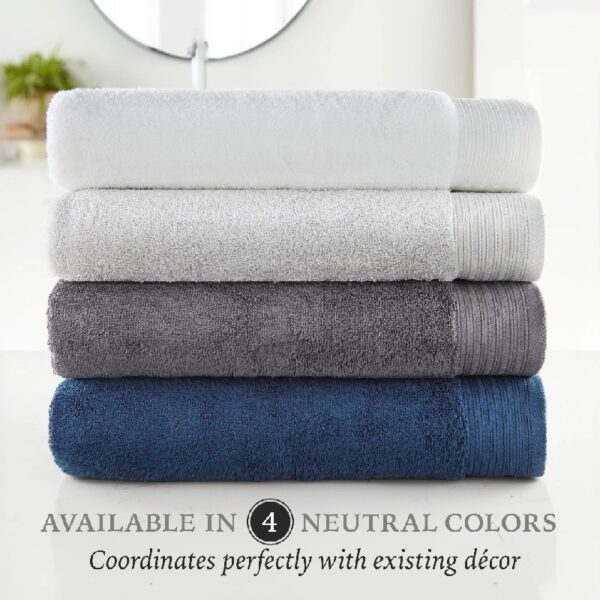 Hotel Style 100% Organic Cotton Luxury 6-Piece Towel Set, Charcoal Sky