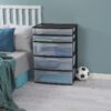 5 Drawer Wide Tower Black