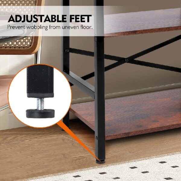 3 Tier Bookshelf, Industrial Small Bookcase Storage Organizer for Living Room, Bedroom