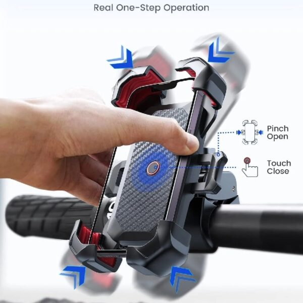 (2 pack) Motorcycle Phone Mount Bike Phone Holder, Auto Lock Adjustable Handlebar Phone Holder Mount for 4.7