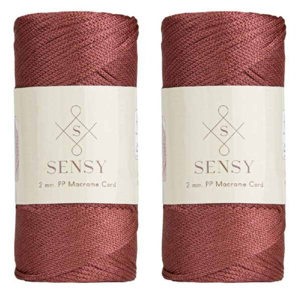 5 Skeins of Sensy Premium 2mm 251 Yards Polyester Rope 100% Polypropylene Cord Macrame Cord 2mm Crochet Bag Cord Macrame Rope Crochet Thread Gift for Knitter (Latte)