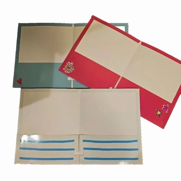 Lot Of 3; 2 Pocket School Folders; Puppy, Kitten, Bunny; Cute Retro Styles; New