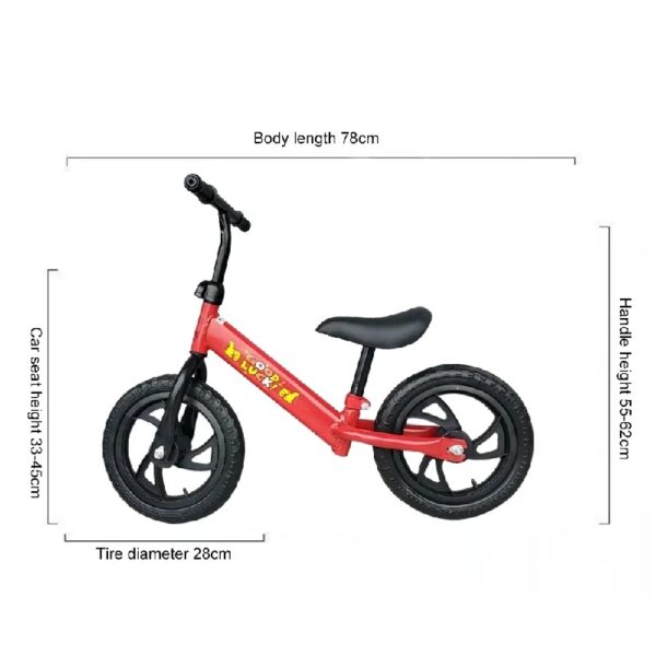 12 In Balance Bike for Kids 2-6 Years, Lightweight Toddler No Pedal Training Bike, Blue