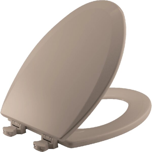 1500EC068 Elongated Closed Front Toilet Seat with Cover,Fawn Beige