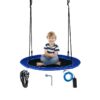 Outdoor Swing, Hanging Swing Bench Chair, 40 Inches Saucer Tree Swing for Kids and Adults-Navy