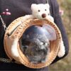Anvazise Pet Carrier Bag Breathable Cute Doll Decor Portable Small Animals Hamster Chinchilla Travel Shoulder Bag for Outdoor