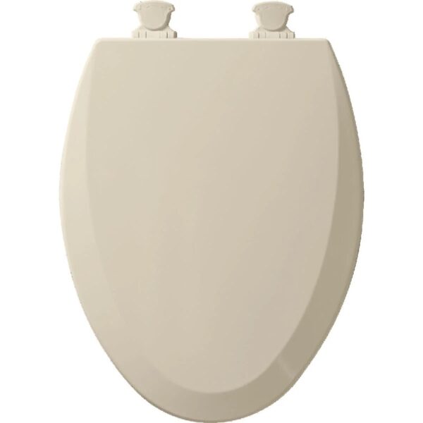 1500EC068 Elongated Closed Front Toilet Seat with Cover,Fawn Beige