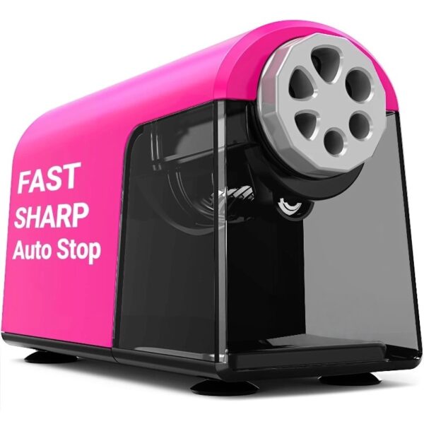 AFMAT Heavy Duty Electric Pencil Sharpener for Classroom,6 Holes, Electric Pencil Sharpeners for Home, Pencil Sharpener Plug in for 6-11mm Pencils,Auto Stop, Super Fast,Never Eat Pencils, New,Black
