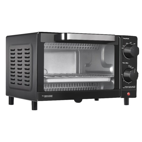 4 Slice Countertop Toaster Oven with 3 Settings, includes Baking Rack and Pan, Black, New