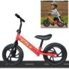 12 In Balance Bike for Kids 2-6 Years, Lightweight Toddler No Pedal Training Bike, Blue