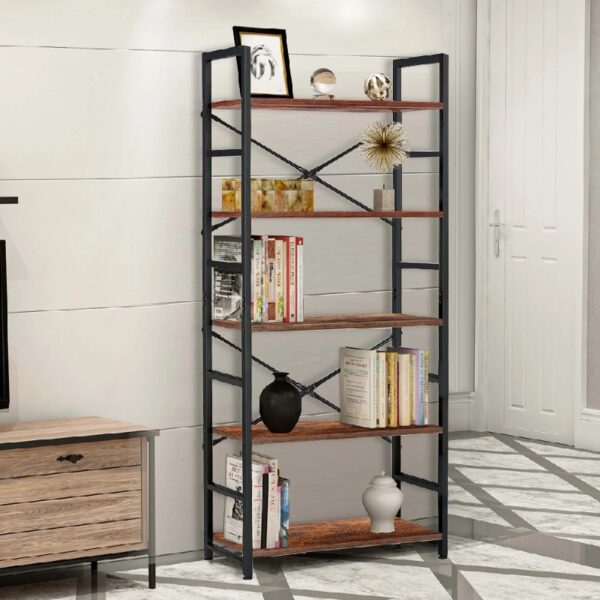 3 Tier Bookshelf, Industrial Small Bookcase Storage Organizer for Living Room, Bedroom