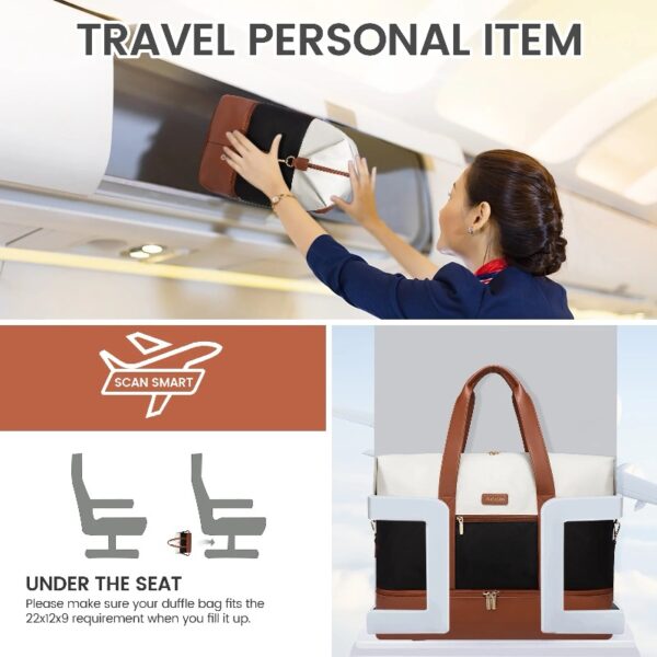 Travel Duffel Bag for Women, Large Weekender Overnight Bag, Carry-on Gym Bag with Separate Shoes Compartment, Mom Hospital Bags for Labor and Delivery with 2 Packing Cubes