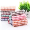 6 Pcs Kitchen Cleaning Towel Great Water Absorption Capacity Plaid Print Thickened Kitchen Dish Towel Dish Drying Cloth Furniture Wiping Pads