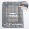 100% 400TC Mattress Topper Queen for Back Pain, Extra Thick Cooling Mattress Pad, Mattress Protector Pillow Top Mattress Cover with 8-21