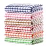 6 Pcs Kitchen Cleaning Towel Great Water Absorption Capacity Plaid Print Thickened Kitchen Dish Towel Dish Drying Cloth Furniture Wiping Pads