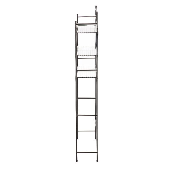 3-Shelf over the Toilet Steel Wall Mount Storage Shelf Unit, Black, Holds up to 30 lb Capacity