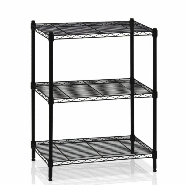3-shelf Wire Shelving,  Adjustable Storage Rack Unit, Microwave Bakers Rack Garage Kitchen Organizer, Capacity for 200 lbs