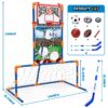 3-in-1 LED Soccer Hockey Bowling Set Indoor/Outdoor Toys, Gifts for 3 4 5 6 7 8+ Years Boy Girl