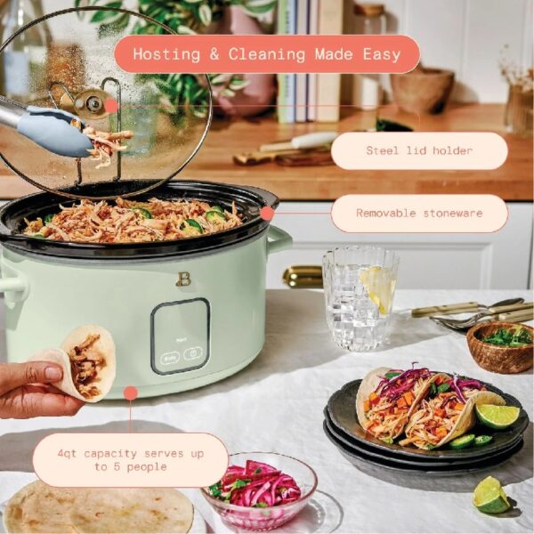 4Qt Slow Cooker with Touch-Activated Display, White Icing by Drew Barrymore