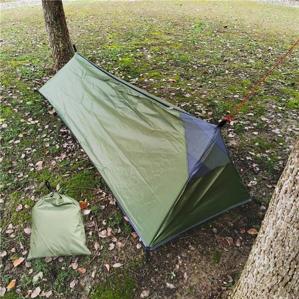 Camping Tent Waterproof 1 Person Shelter Survival easy for Mountaineering Beach Fishing Backpacking Hiking , Green