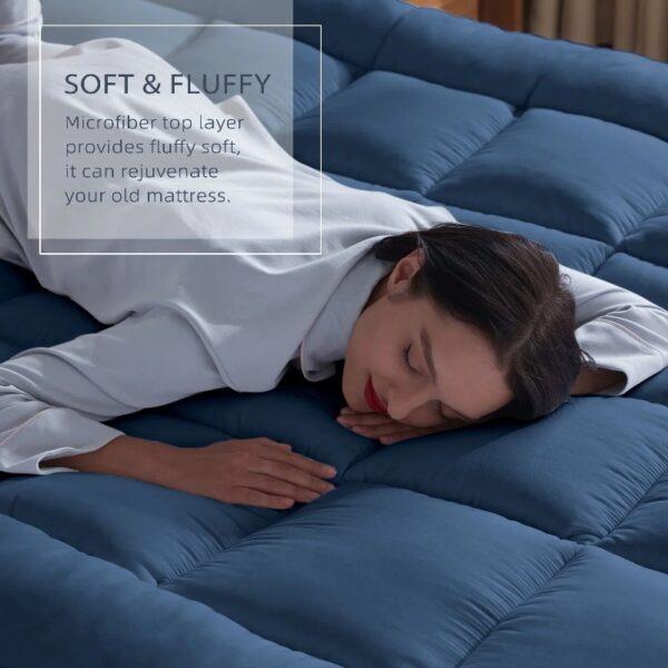 Extra Thick Mattress Topper, Cooling Mattress Pad Cover, Organic Cotton Pillow Top Protector with 8-21 Inch Deep Pocket, Twin Size