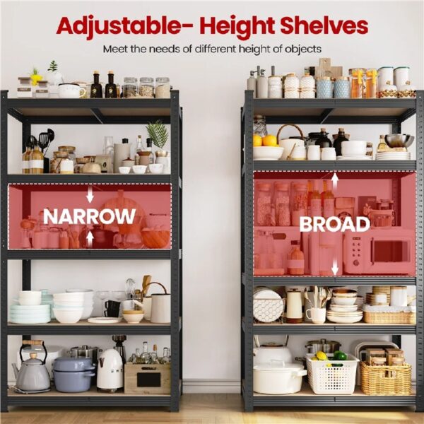 5-Tier Metal Boltless & Adjustable Storage Rack, Blue