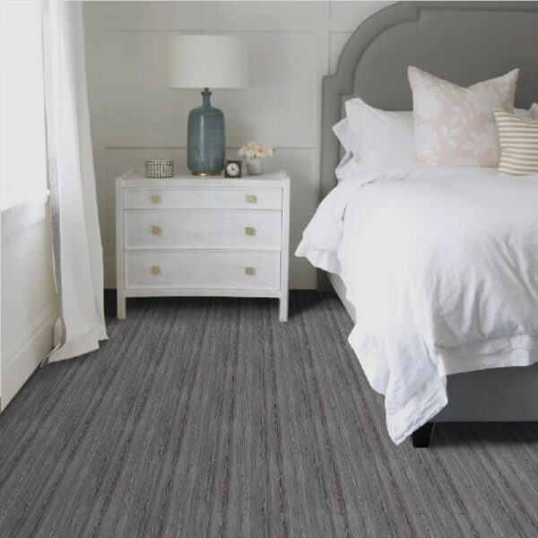 23.6-in x 196.8-in Vinyl Flooring Gark Gray Peel and Stick Roll Self Adhesive Vinyl Floor Wood Plank Flooring Wood Grain Floor