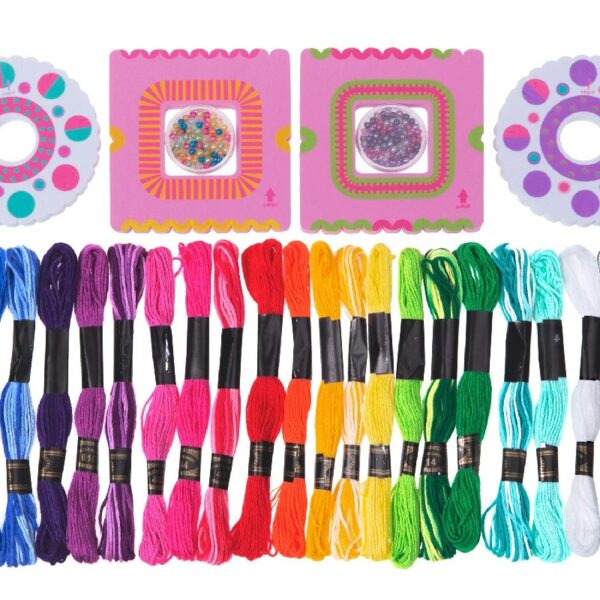 Jewelkeeper BFF Friendship Bracelet Activity Kit, DIY Bracelet Making Kit for Girls, Makes 22 Bracelets, 4 Looms, and Beads - with Instructions