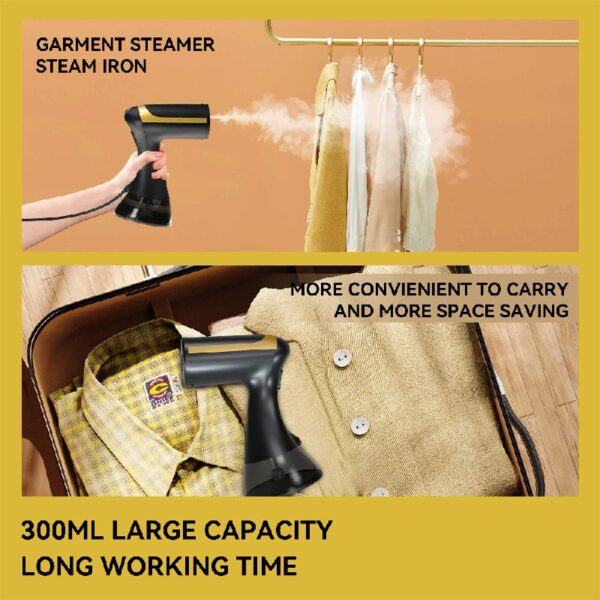 Steamer for Clothes, Portable Clothes Steamer for Fabric Wrinkles Remover, 1500W Handheld Steamer with 300ml Tank, 20-Second Fast Heat-up, Convenient Clothes Steamer for Home, Office and Travel