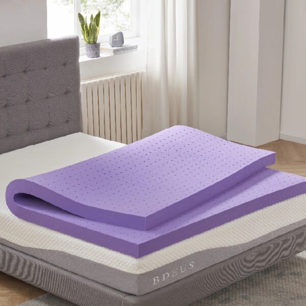 2 Inch Gel Memory Foam Mattress Topper Ventilated Soft Mattress Pad, Bed Topper, CertiPUR-US Certified, Twin Size, Purple